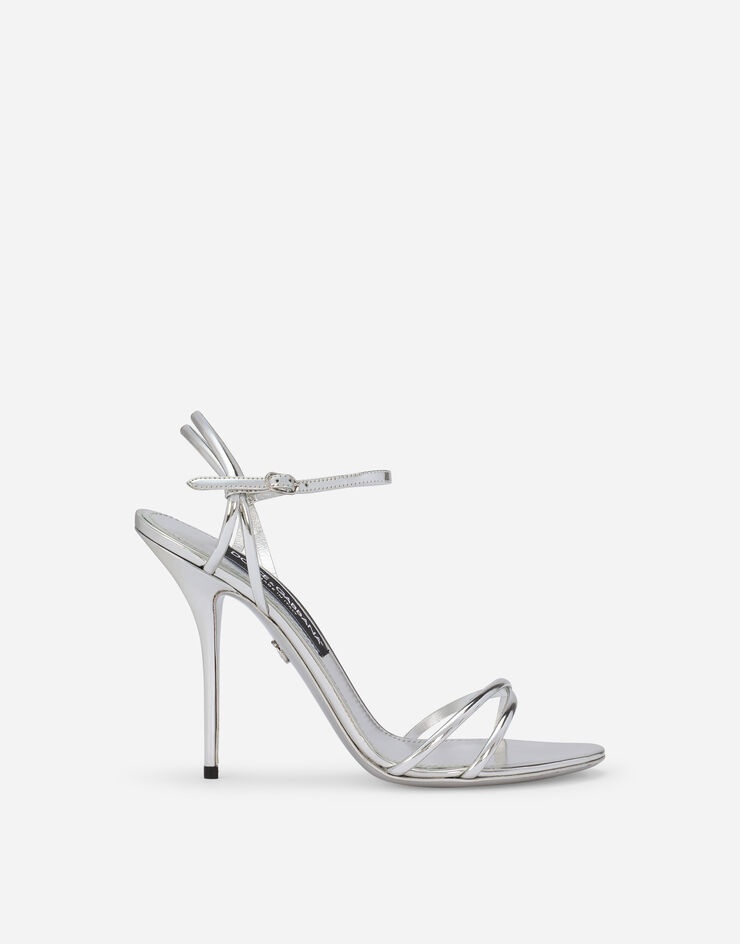 Mirrored-effect calfskin sandals - 1