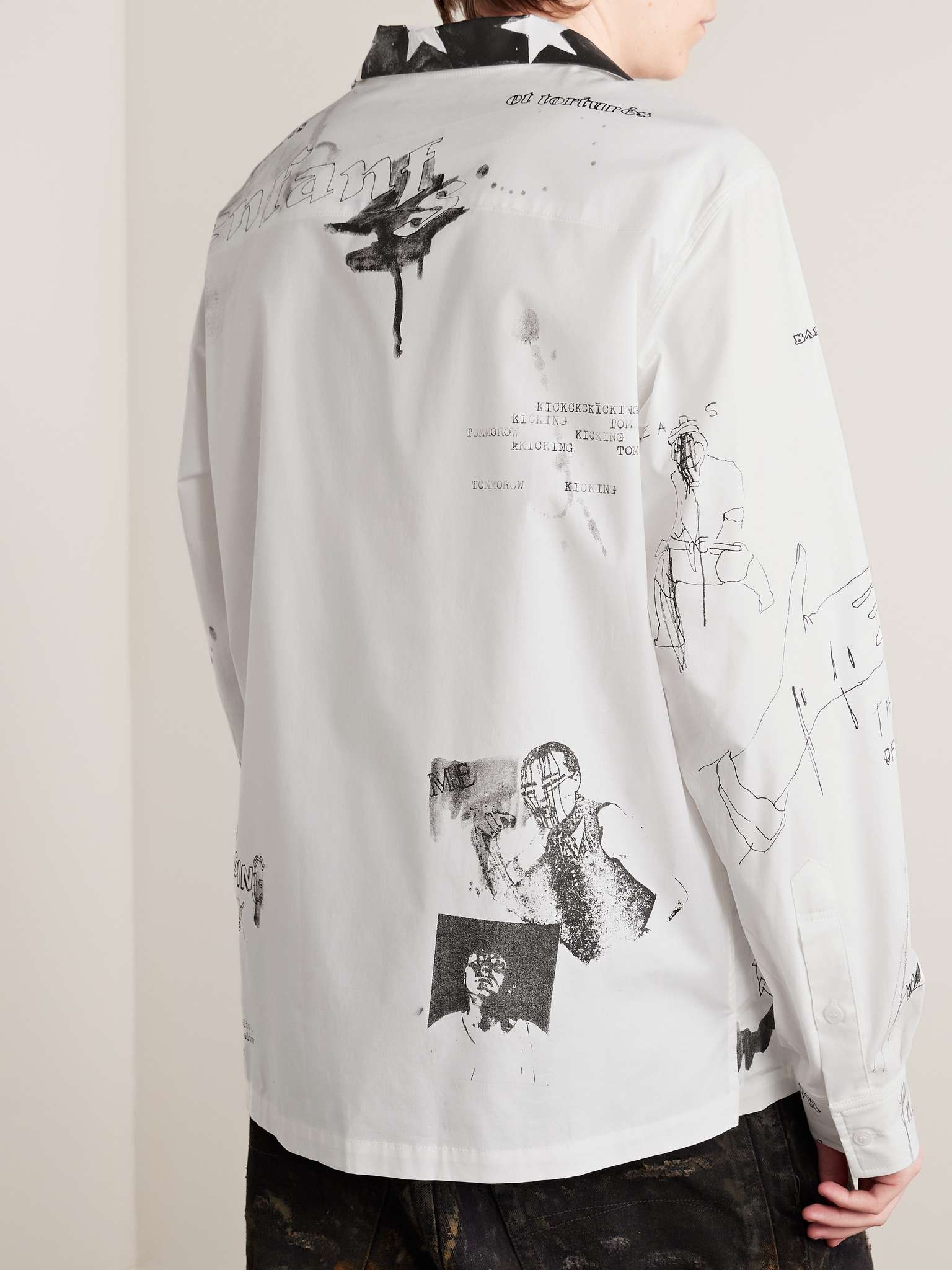 Printed Cotton-Blend Poplin Shirt - 3
