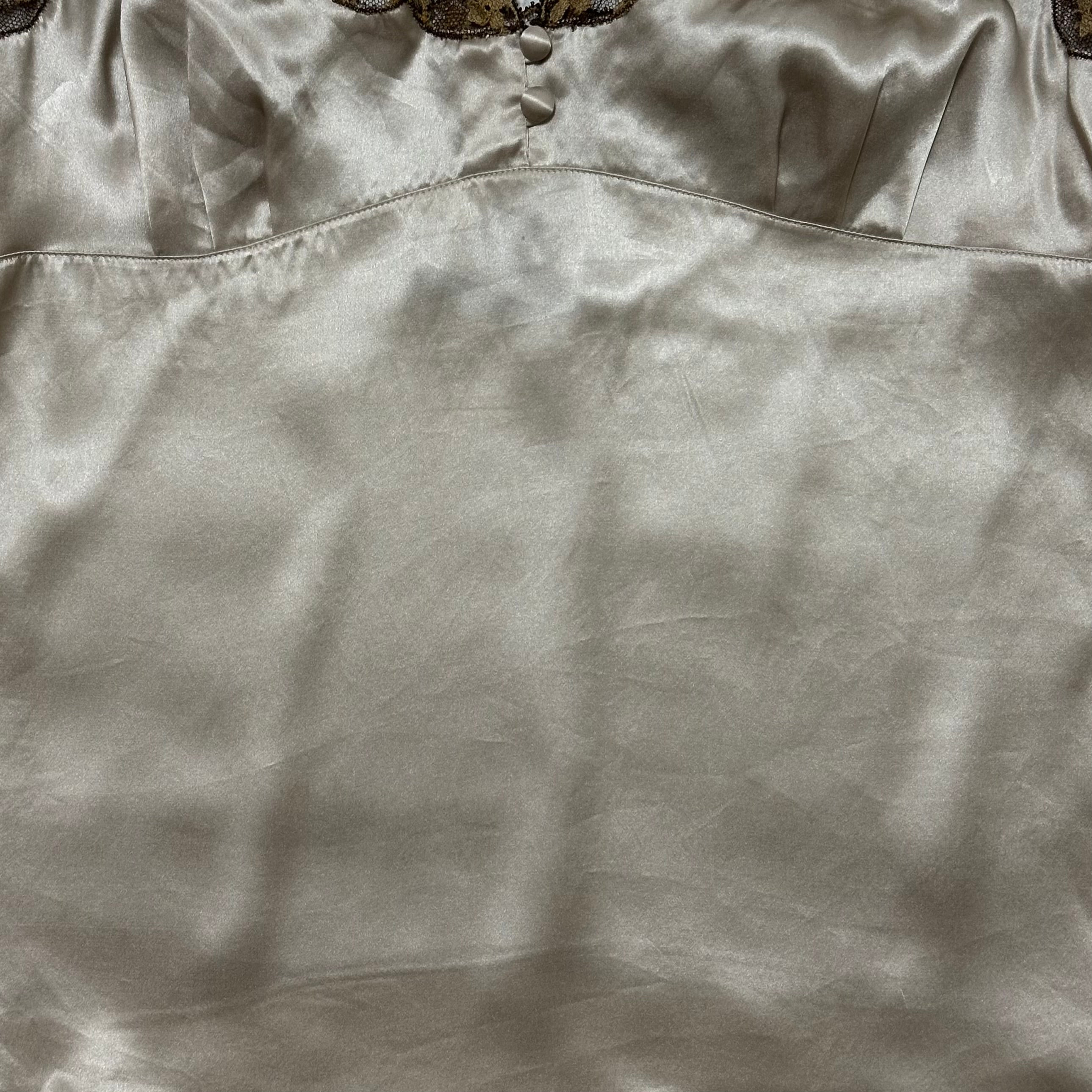 LOUIS VUITTON Silk Camisole with Monogram Lace Trim - 3