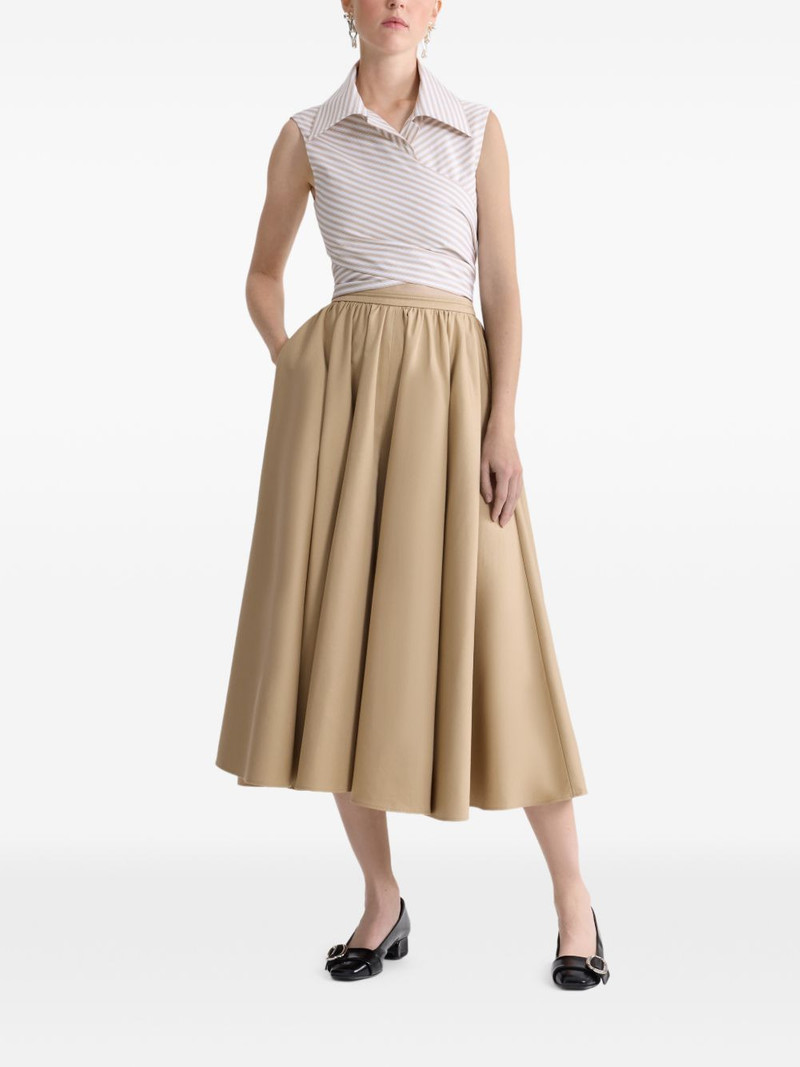 PATOU striped draped sleeveless top outlook