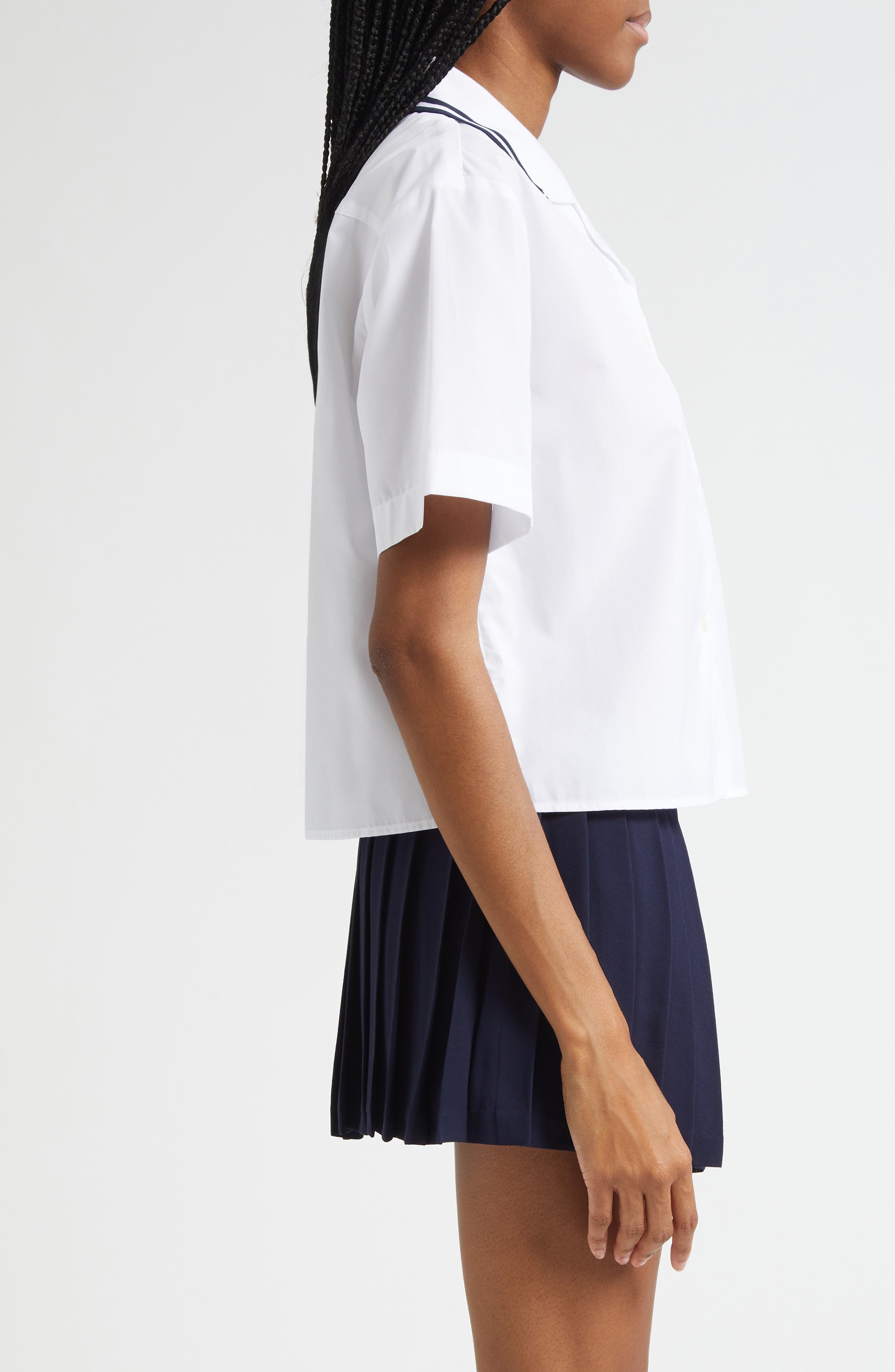 Sporty & Rich SRC Sailor Button-Up Shirt in White at Nordstrom - 4