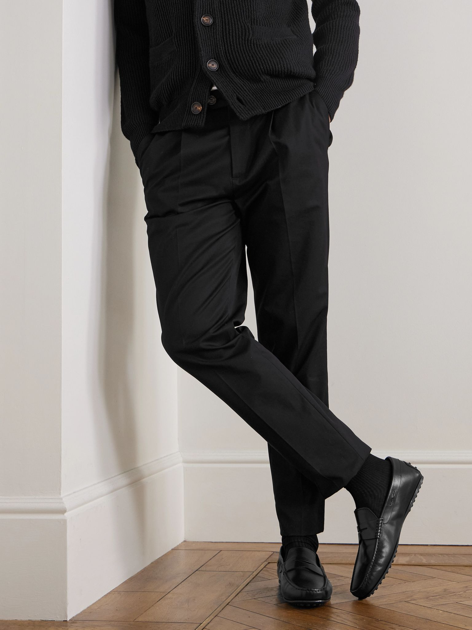 City Gommino Leather Penny Loafers Black - 2