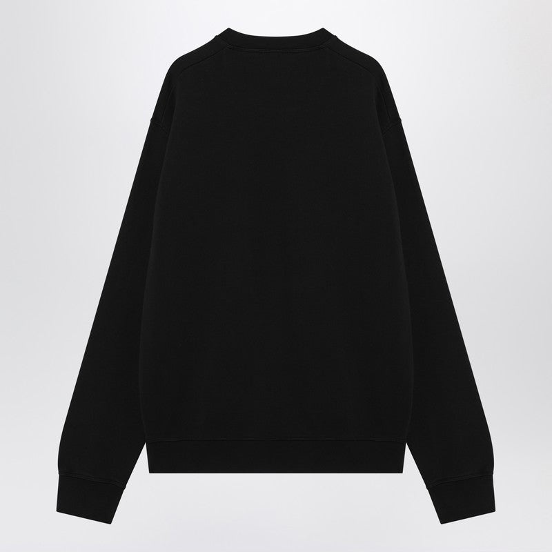 BLACK COTTON SWEATSHIRT WITH LOGO - 3