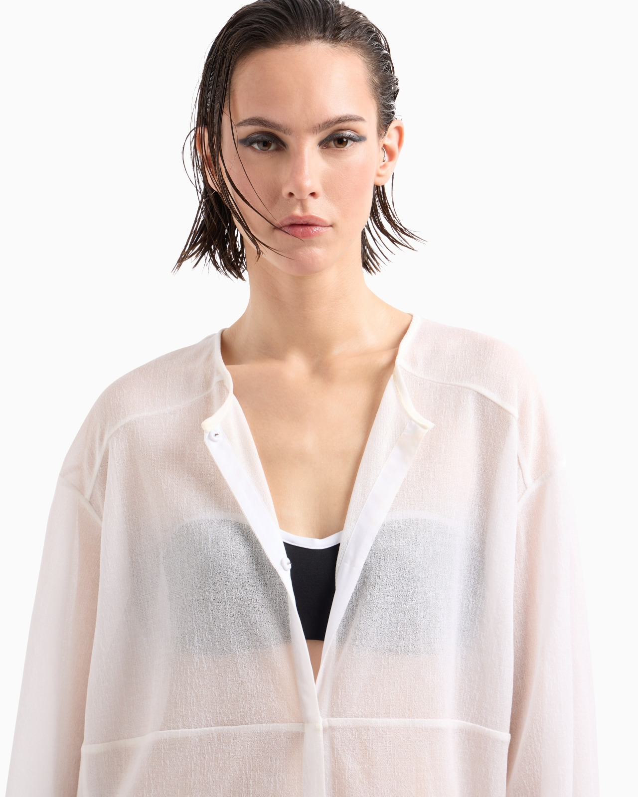 SILK AND COTTON JERSEY DUSTER COAT - 5