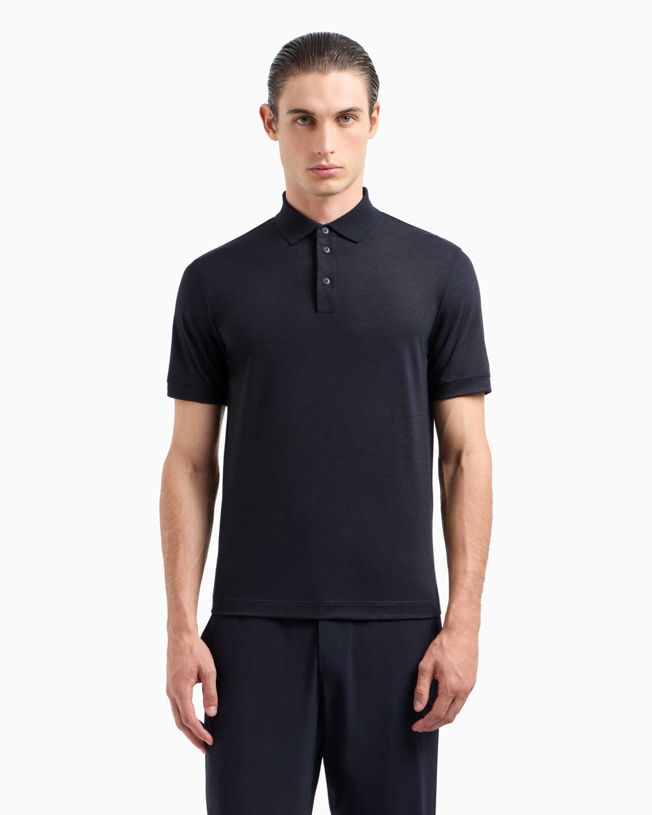 Pure virgin-wool piqué polo shirt - 4