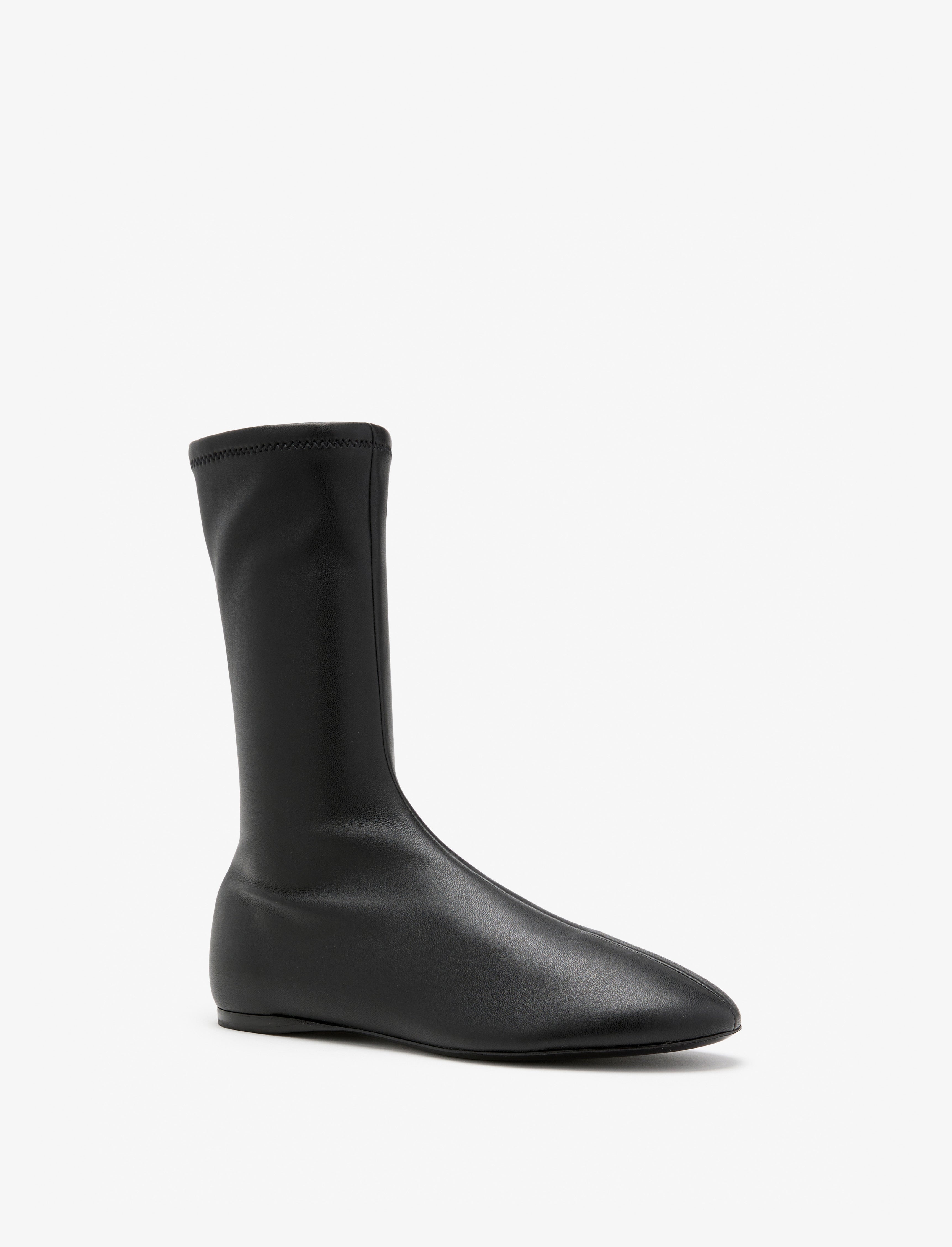 Tee Sock Boots in Faux Leather - 2