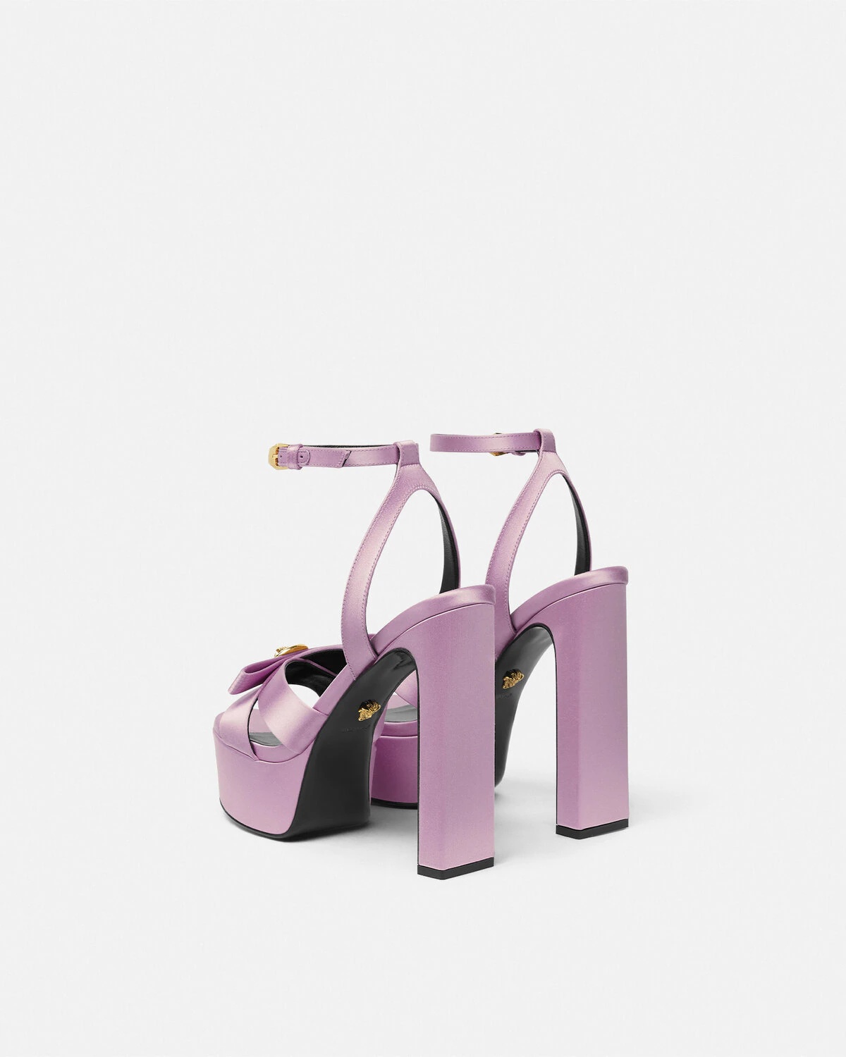 Gianni Ribbon Satin Sandals 140 mm - 4