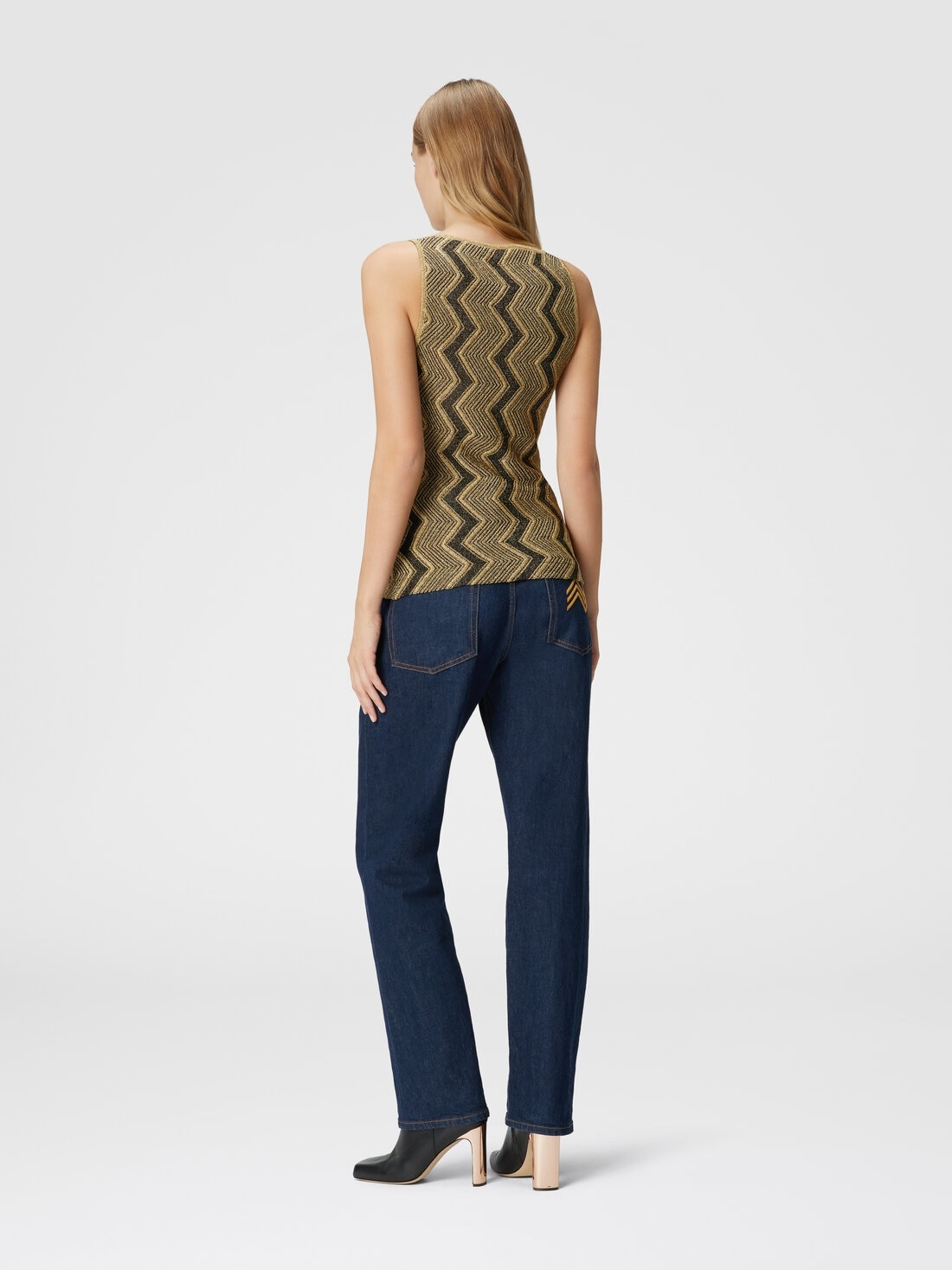 Zig zag lamé viscose tank top - 3