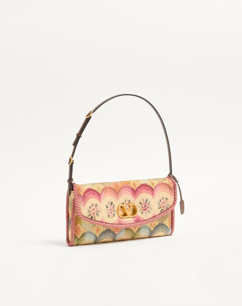 VALENTINO GARAVANI DEVAIN SMALL SHOULDER BAG IN JACQUARD APRES L'HIVER FABRIC 3