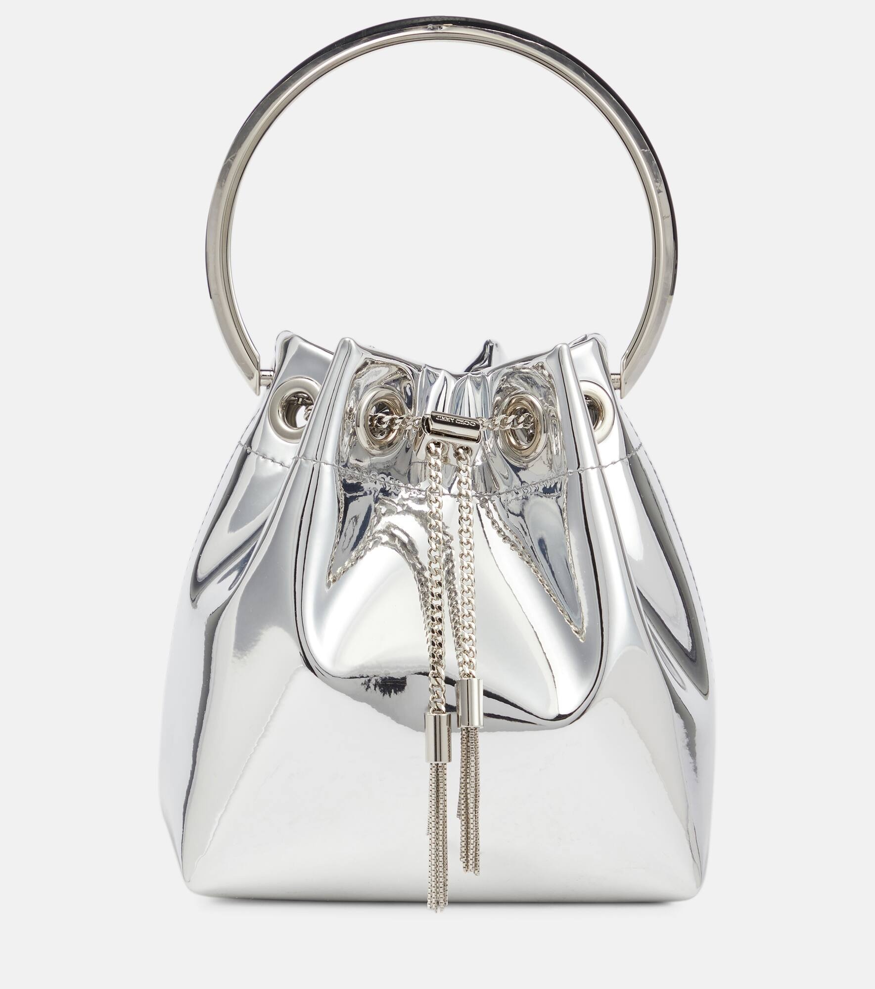 Bon Bon mirrored faux leather bucket bag - 1