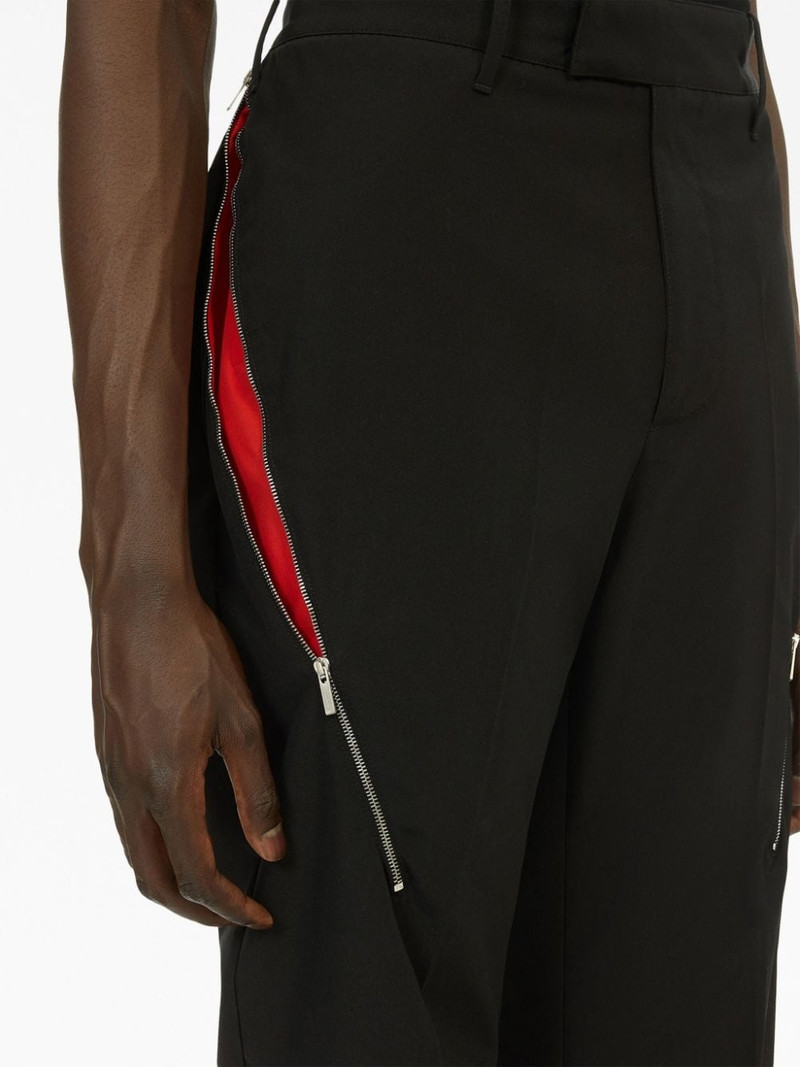 zip-detail tailored trousers 5