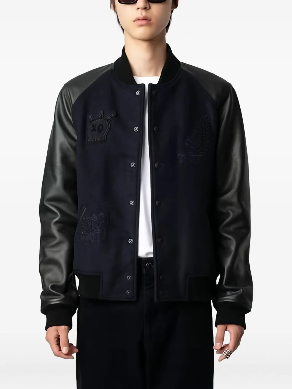 graphic-motif bomber jacket - 1