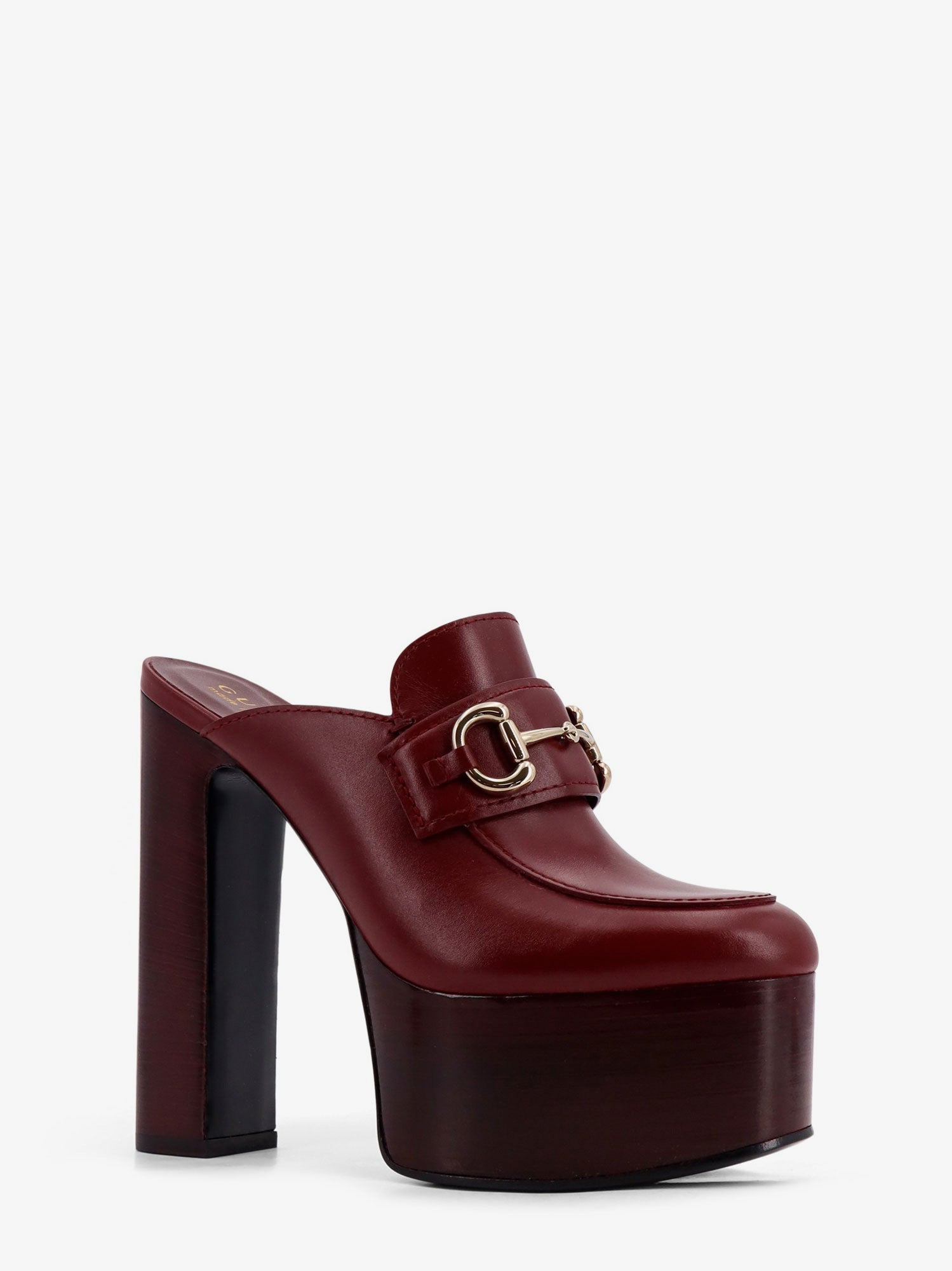 Gucci Women Leather Mule With Plateau - 2