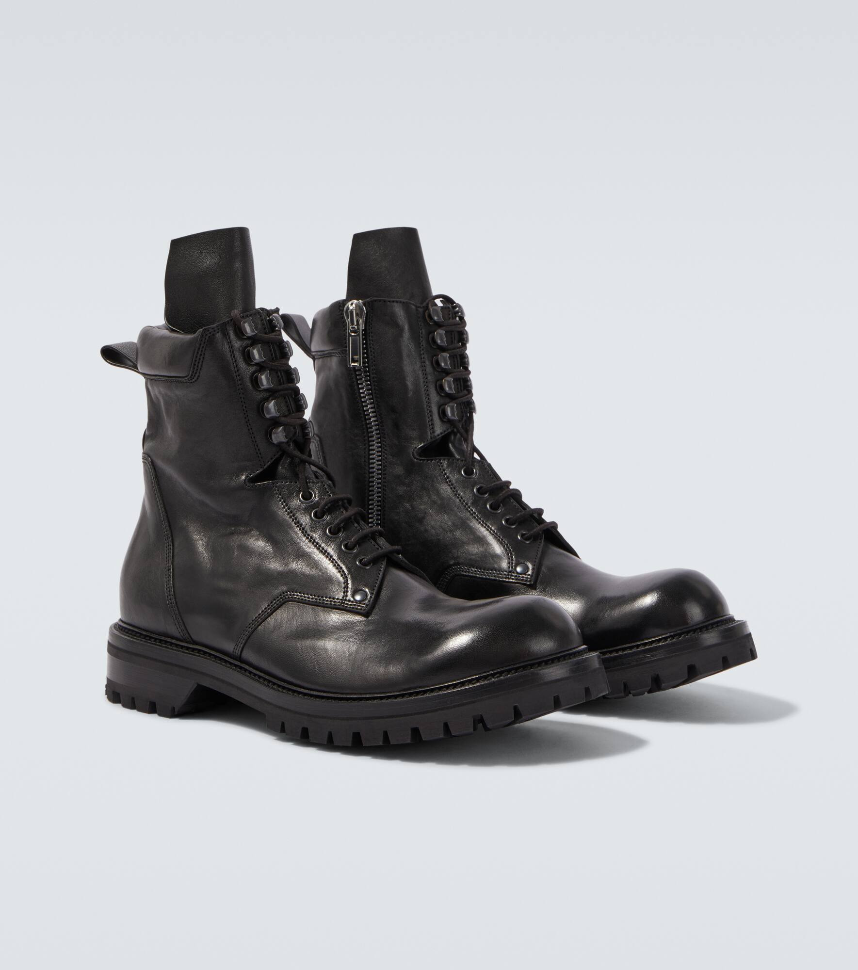 Leather combat boots - 5