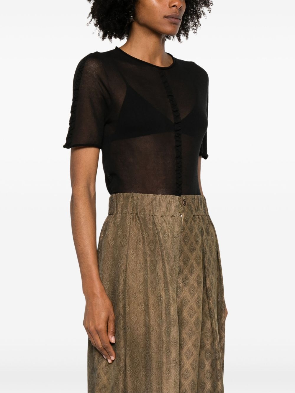semi-sheer T-shirt - 3