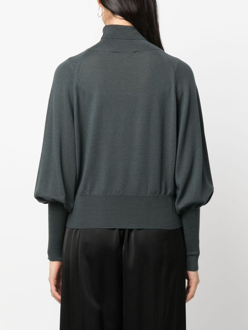 bishop-sleeved fine-knit jumper 4