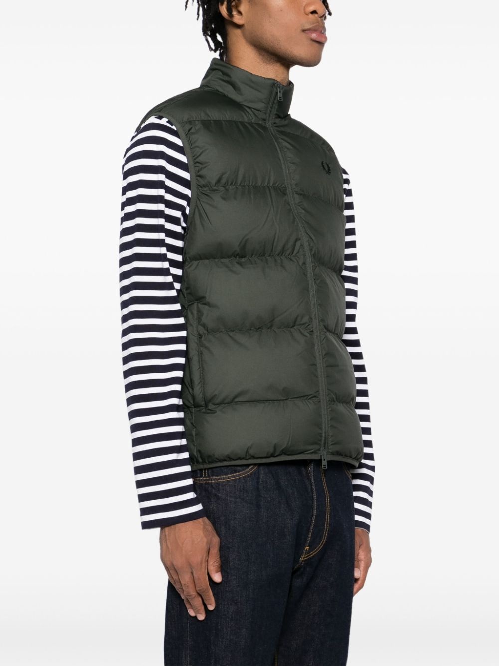 logo-embroidered padded jacket - 3