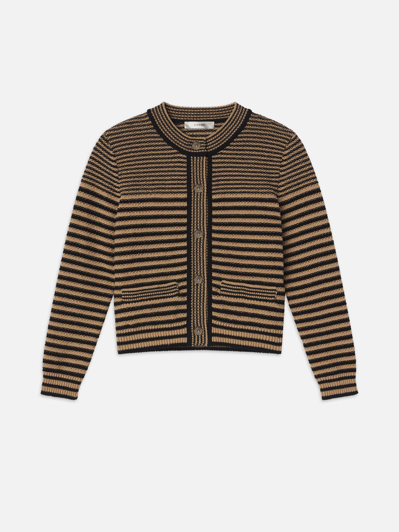 Compact Stripe Cardi in Tan Multi 1