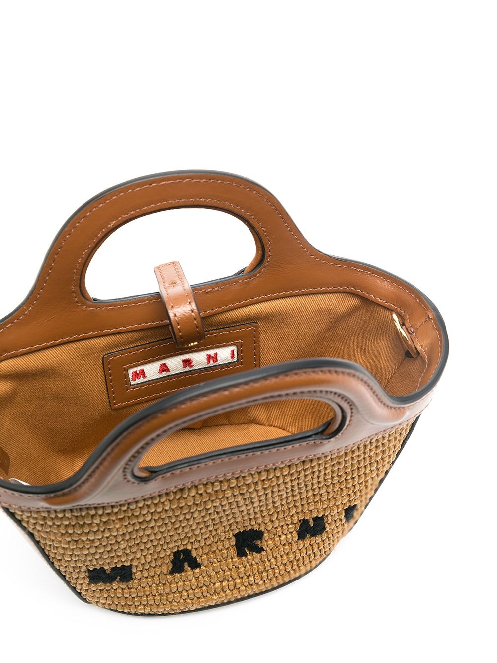 mini logo-embroidered raffia tote - 5