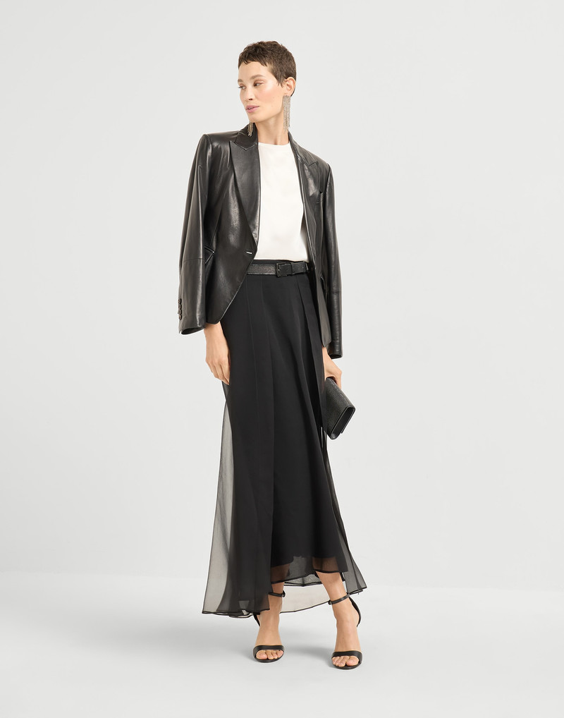 Crispy silk paneled circle skirt 4