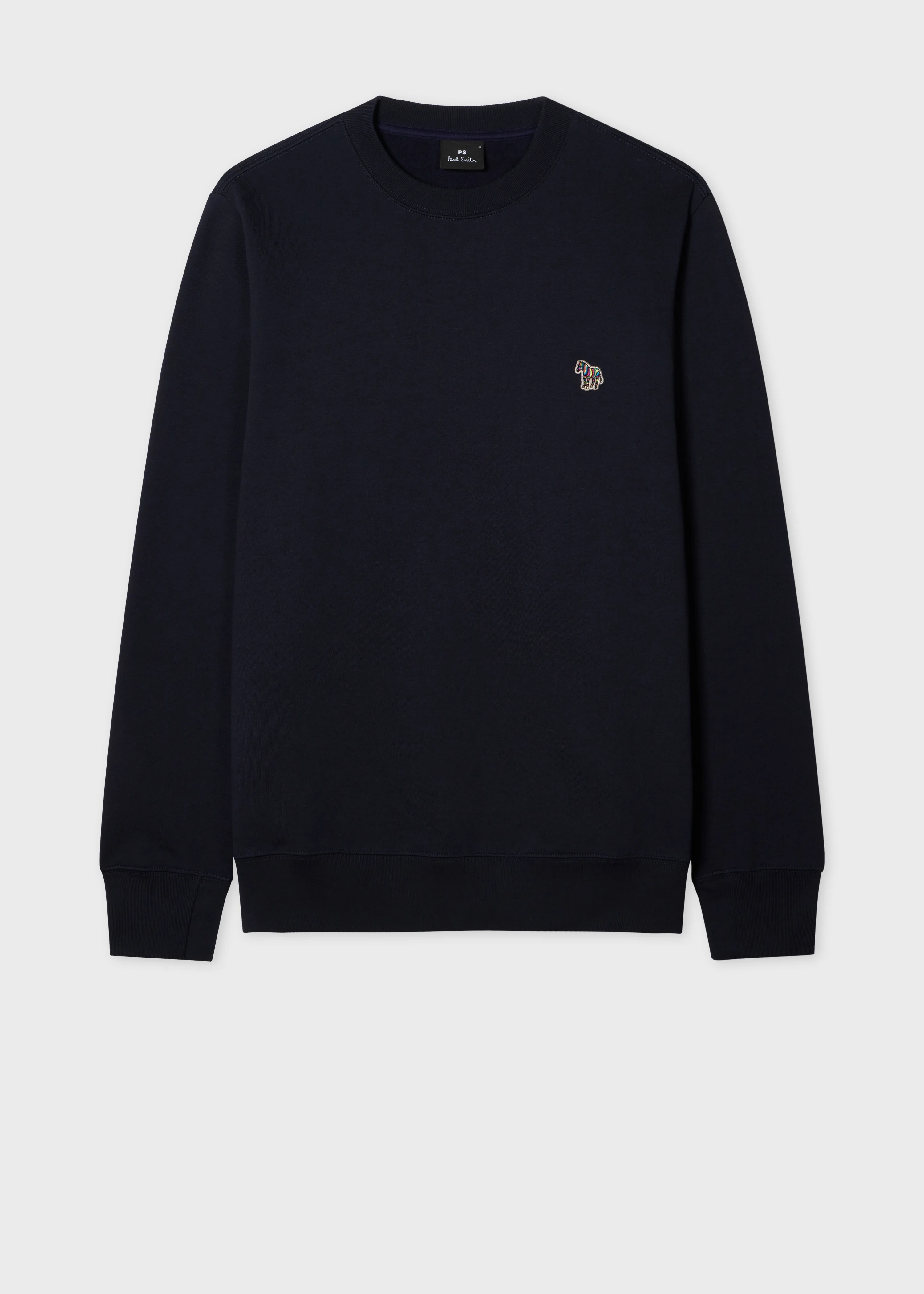 Navy Blue Zebra Logo Cotton Sweatshirt - 1