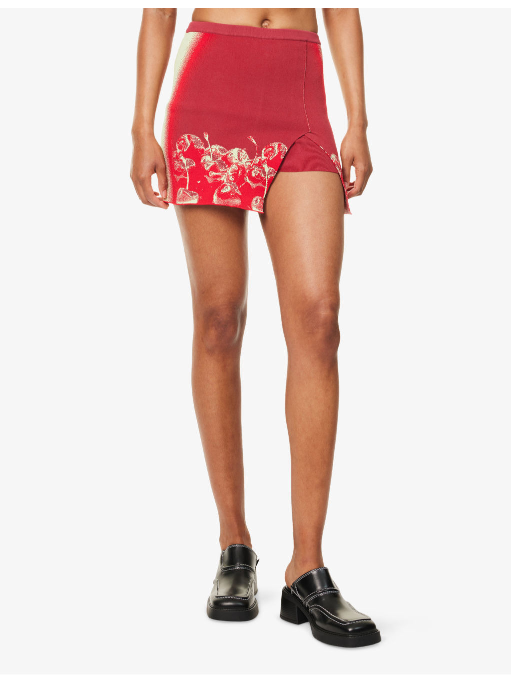 Eila Cherry-Print Stretch-Woven Mini Skort - 3