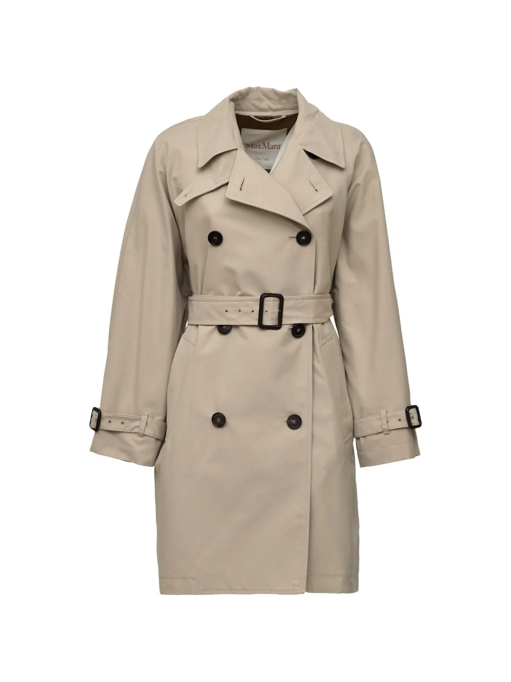 buttoned trench coat - 1