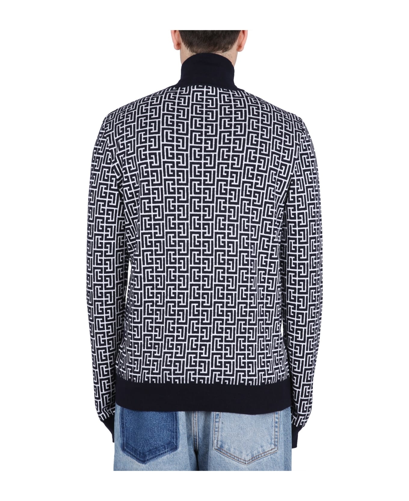 Two-tone Wool Blend Sweater - 2