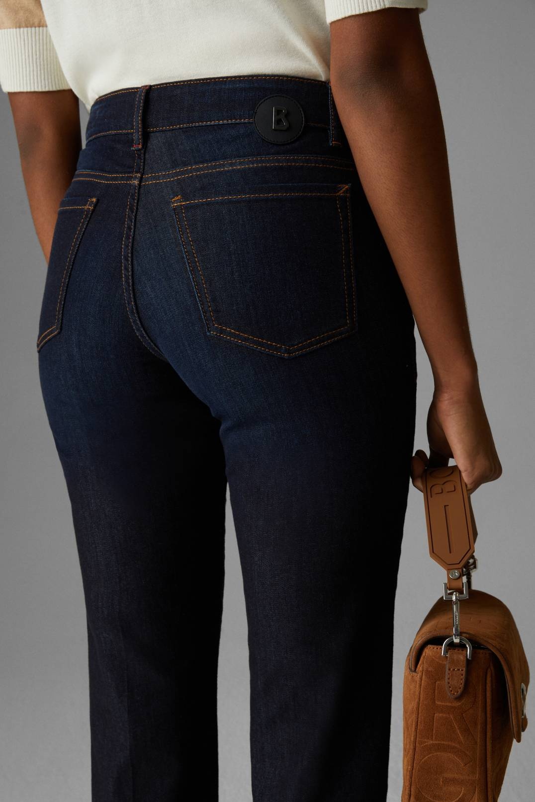 ADA STRAIGHT FIT JEANS IN DARK DENIM BLUE - 5