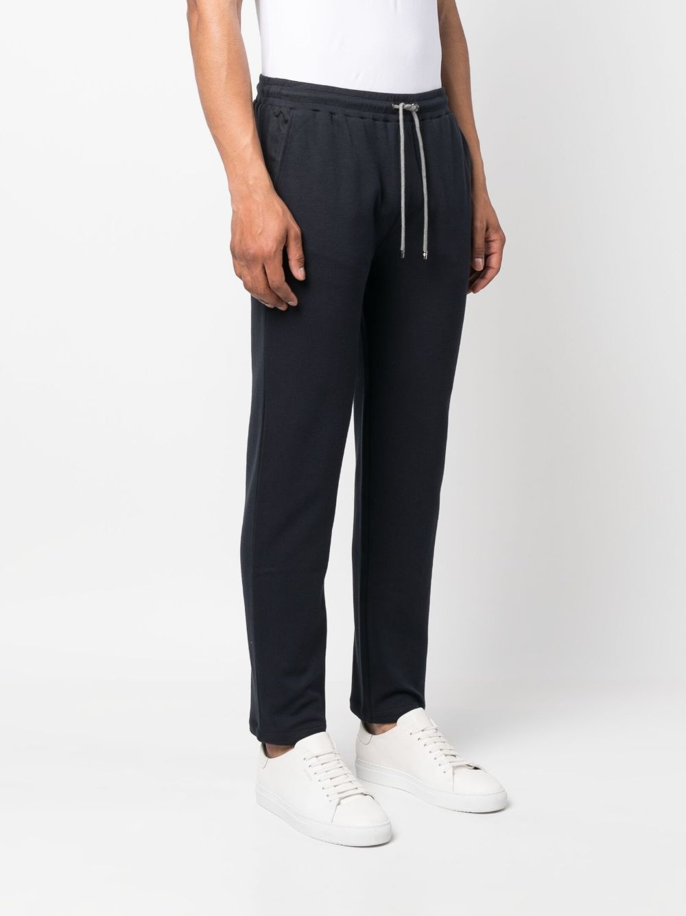 drawstring cotton track pants - 3