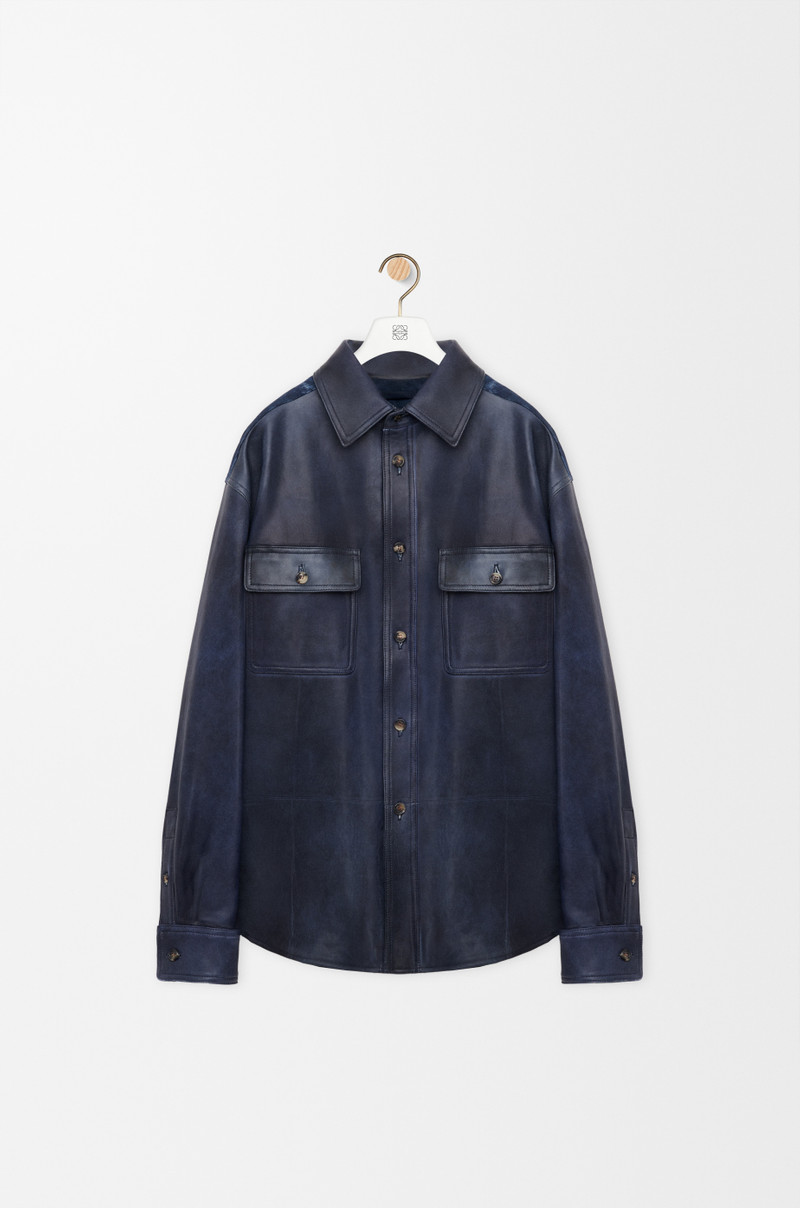 Overshirt in nappa lambskin and cotton 1