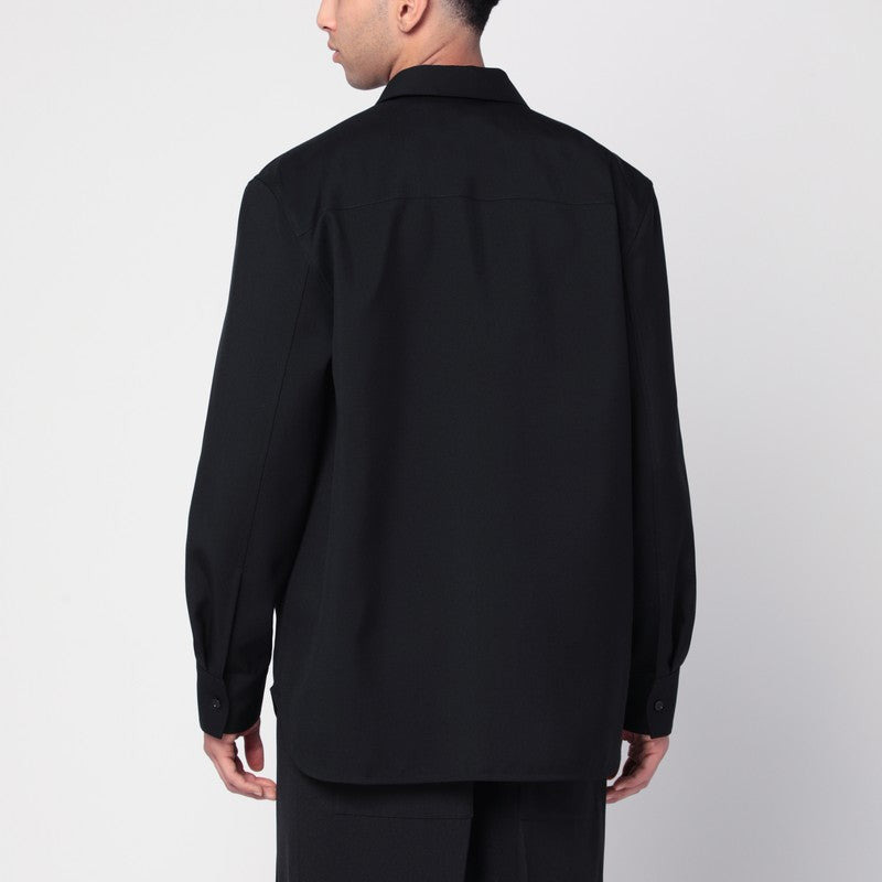 Jil Sander Black Wool Shirt With Pockets Men - 2