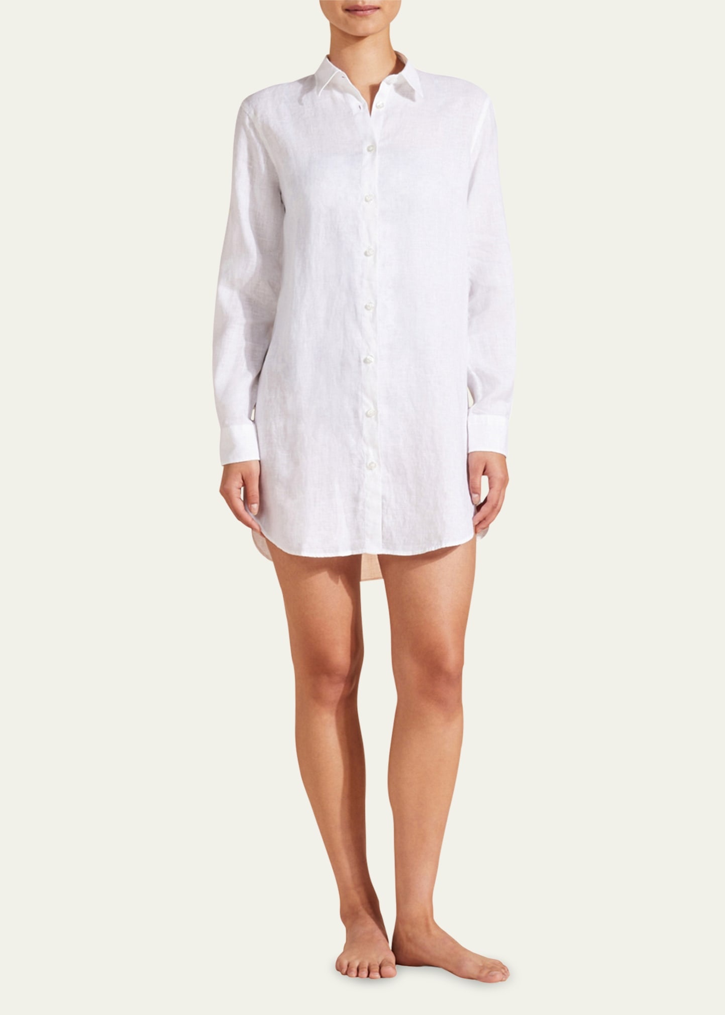 Linen Mini Shirtdress - 2