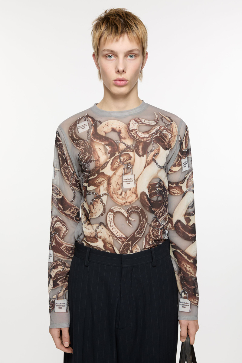 Acne Studios Printed long sleeve top - Light grey outlook