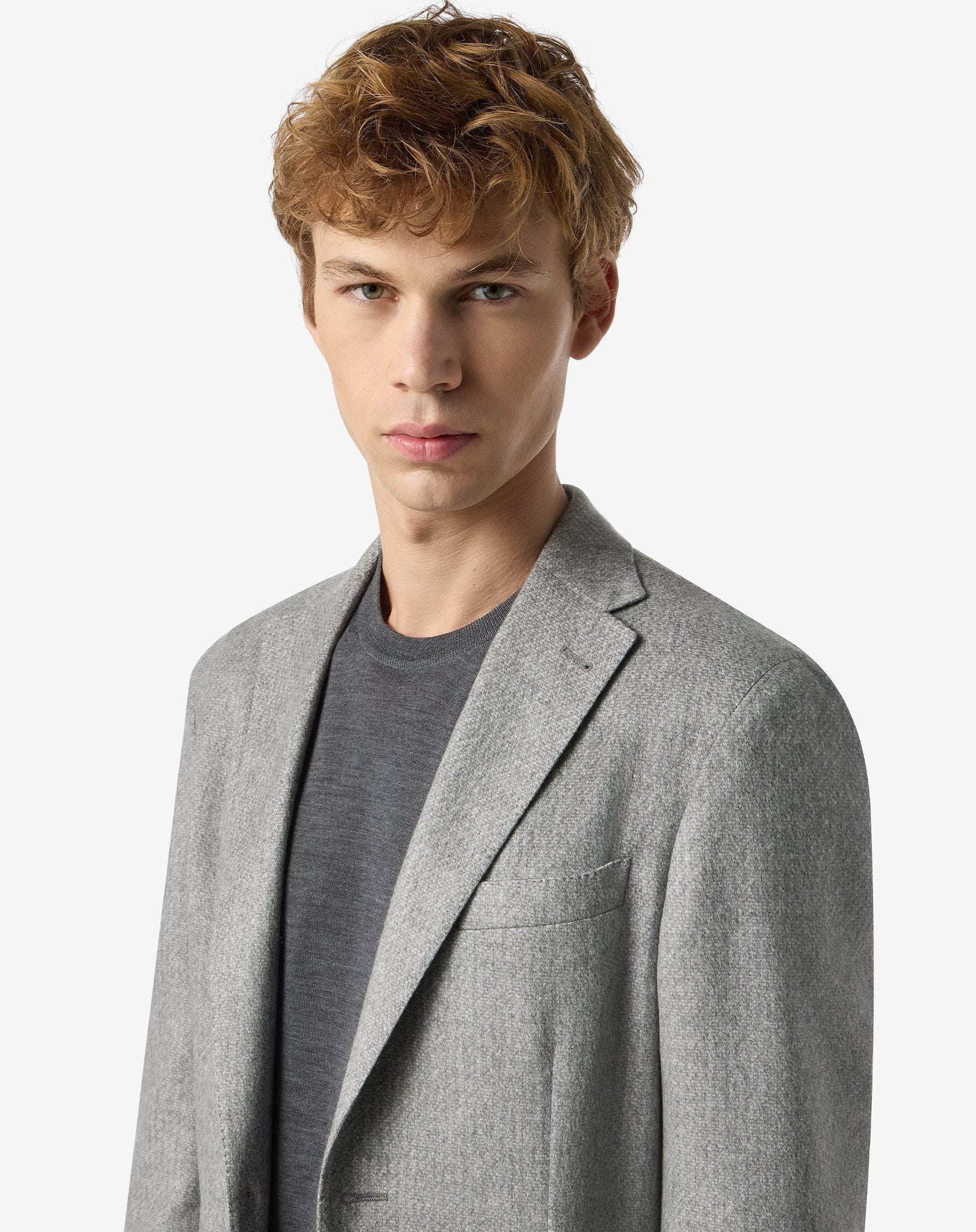 Grey cashmere and silk jacket - 4