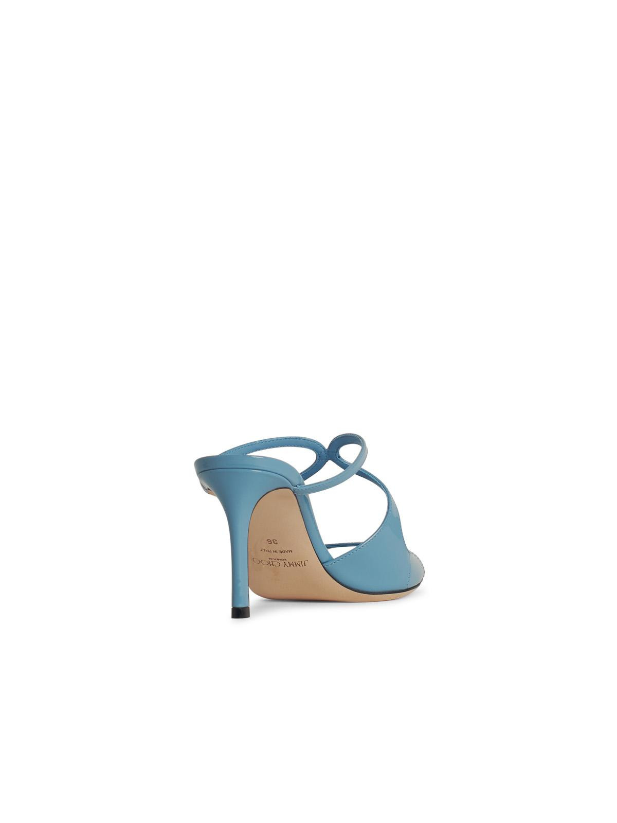 Jimmy Choo 'Ansie' Light Blue Leather Mules Women - 3