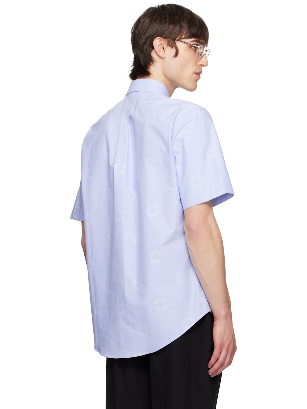 Blue Monogram 72 Short Sleeve Custom Fit Shirt - 3