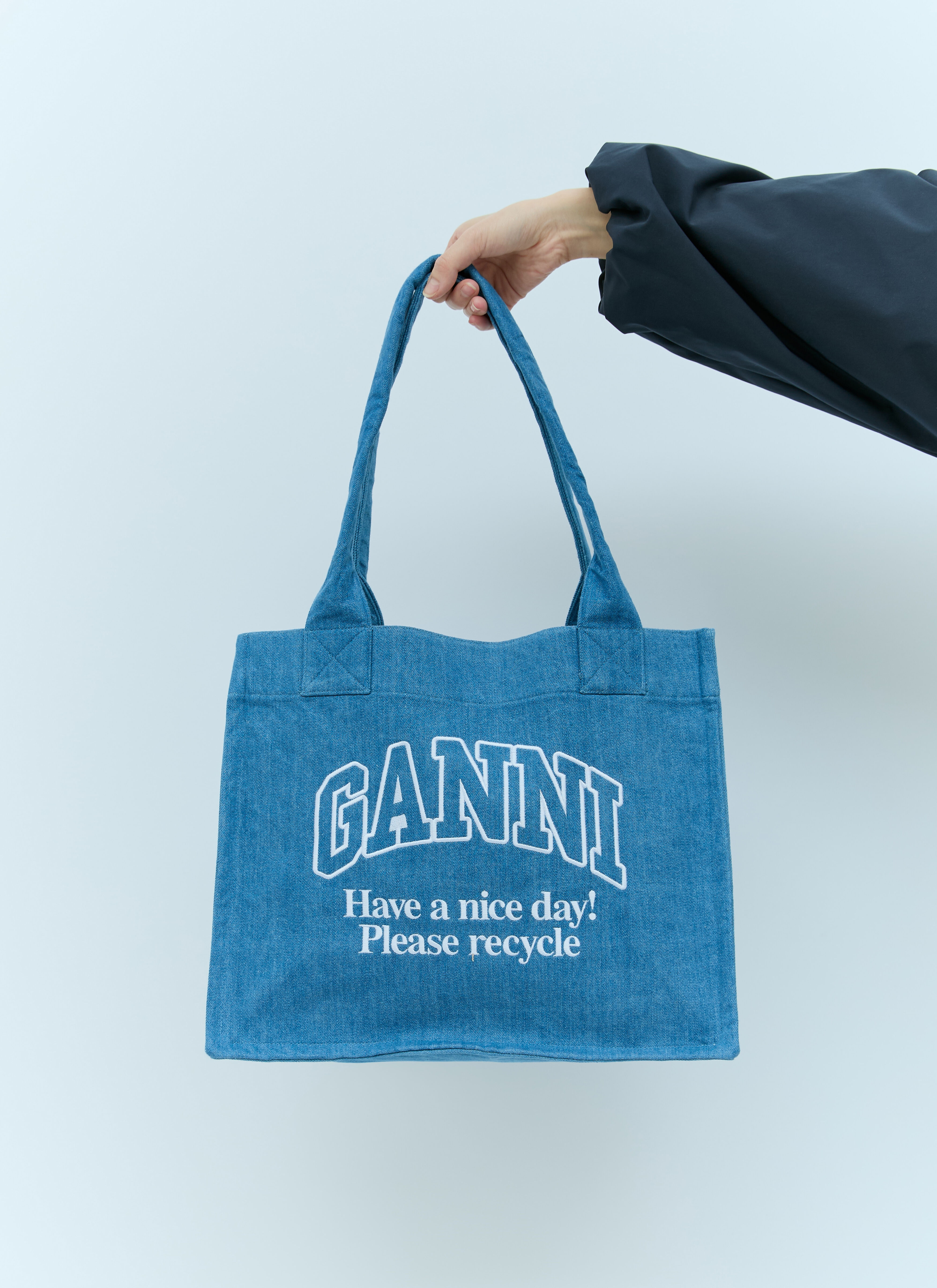 バックパック・リュック Ganni Women's Large Easy Shopper Denim Bag A5599-630 Ganni Large Easy Shopper Denim Tote Bag | Saks Fifth Avenue