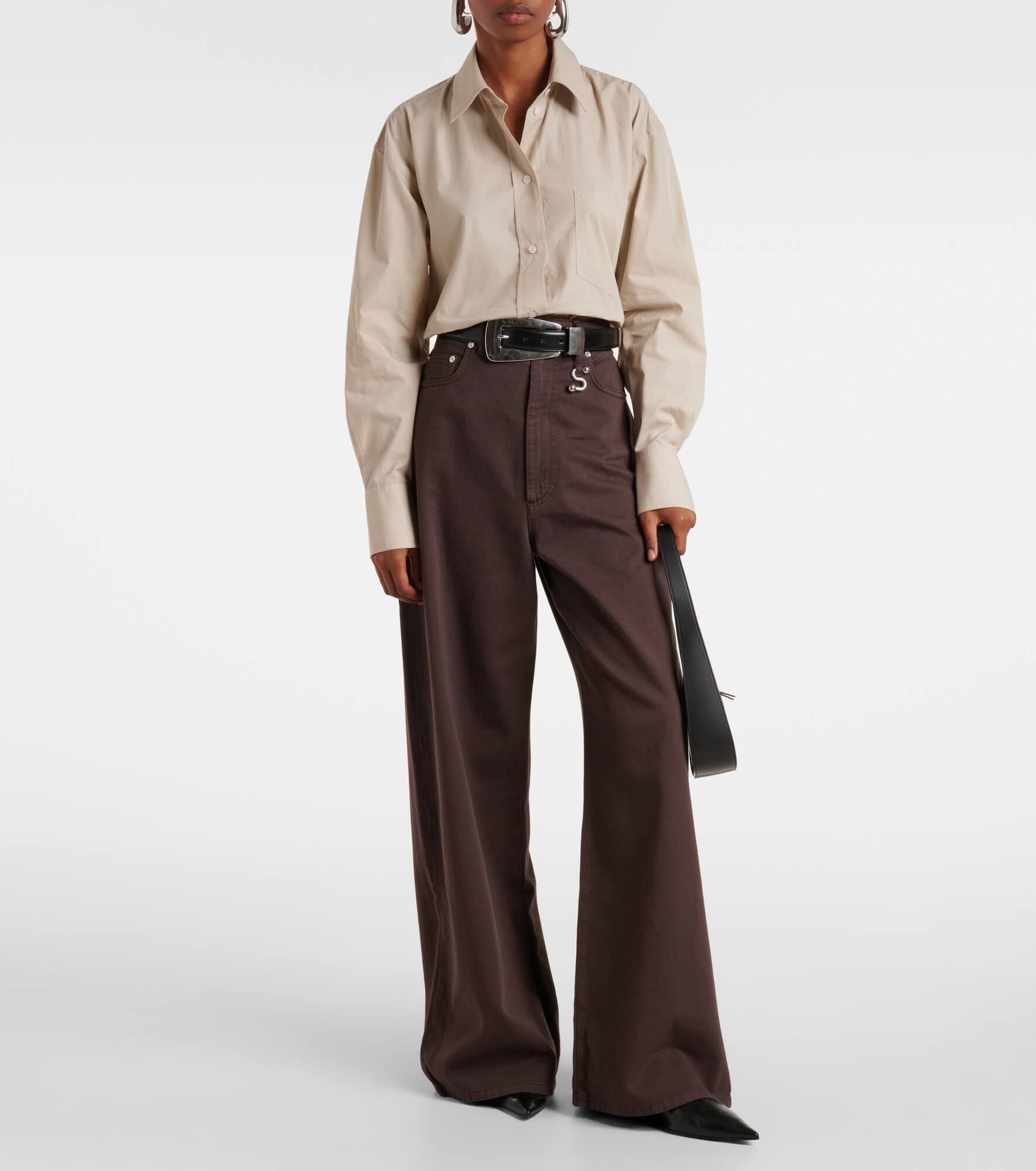 Siamese mid-rise wide-leg jeans - 2