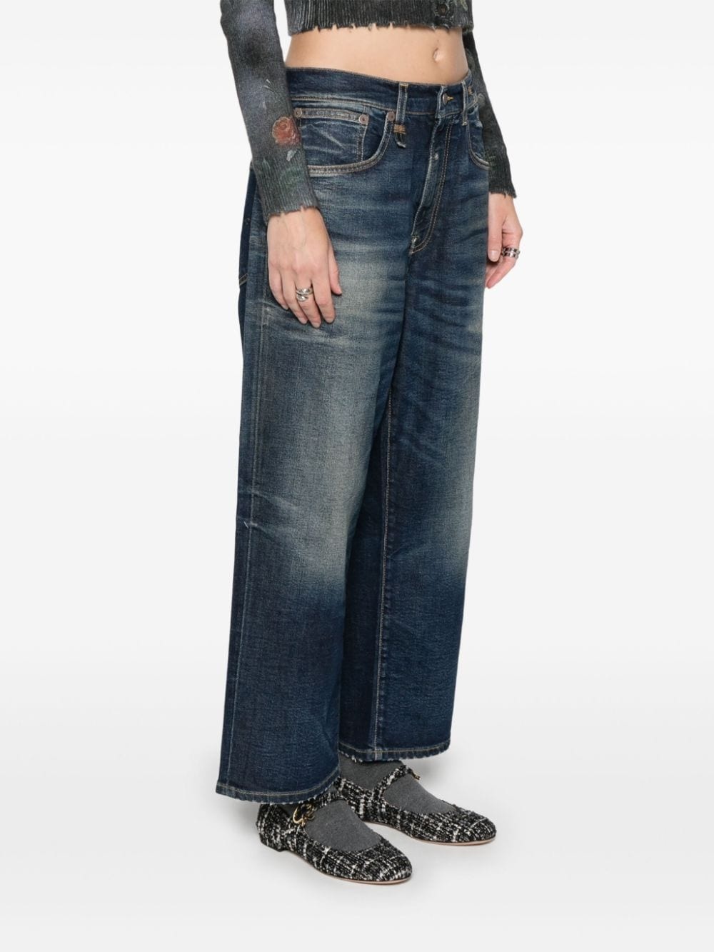 whiskered boyfriend jeans - 3