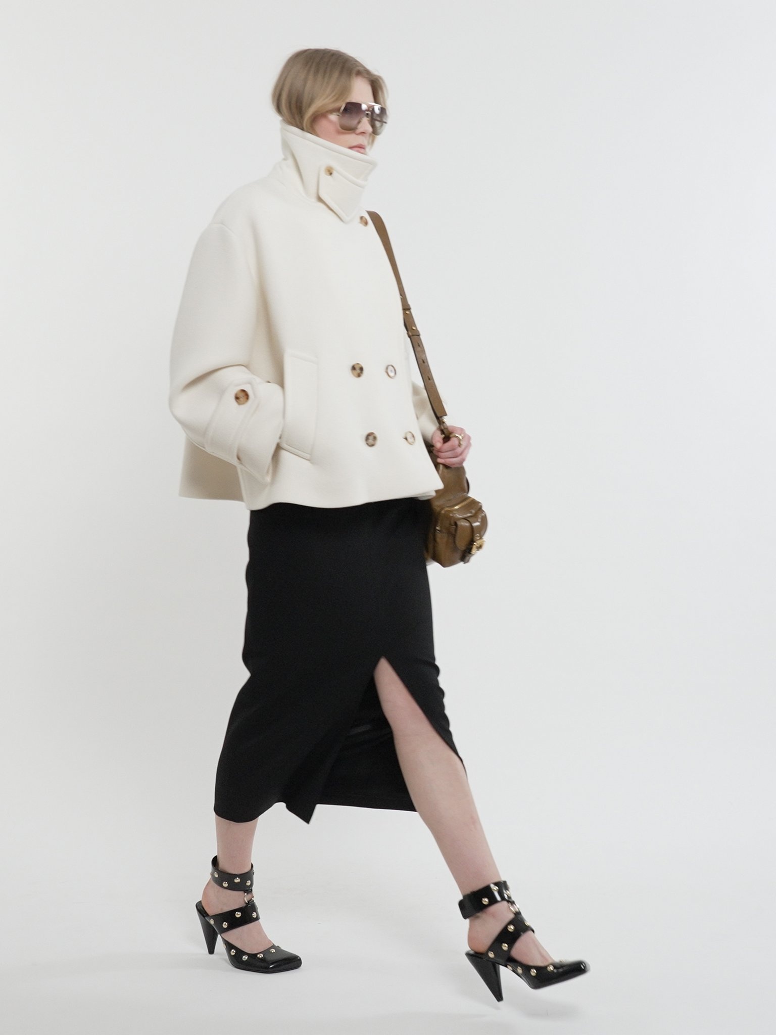 OVERSIZED SHORT COAT IN WOOL - 5