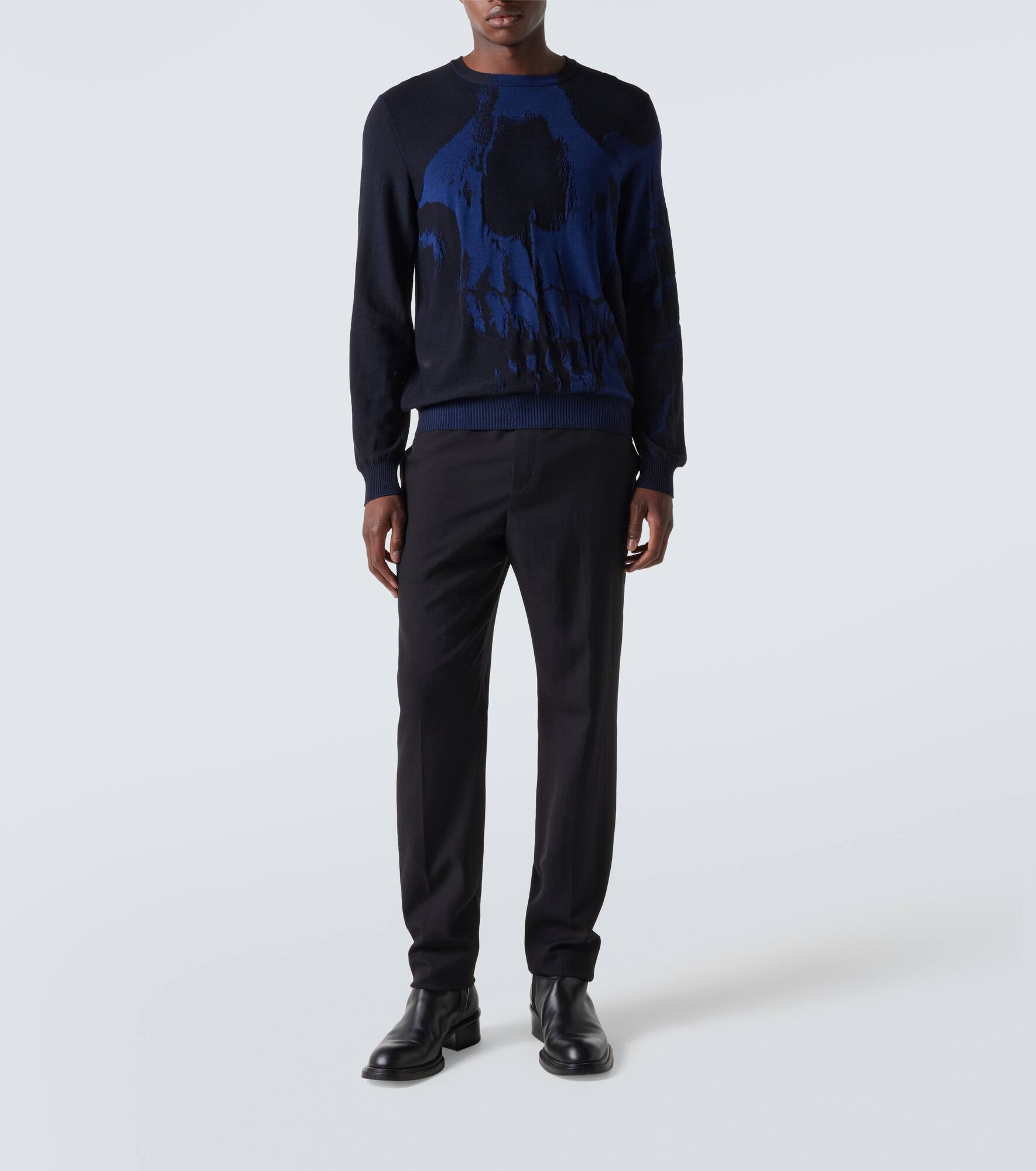 Skull jacquard wool sweater - 2