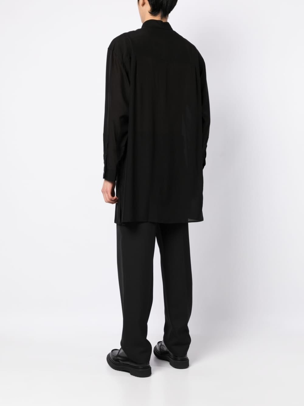 sheer-finish long shirt - 4