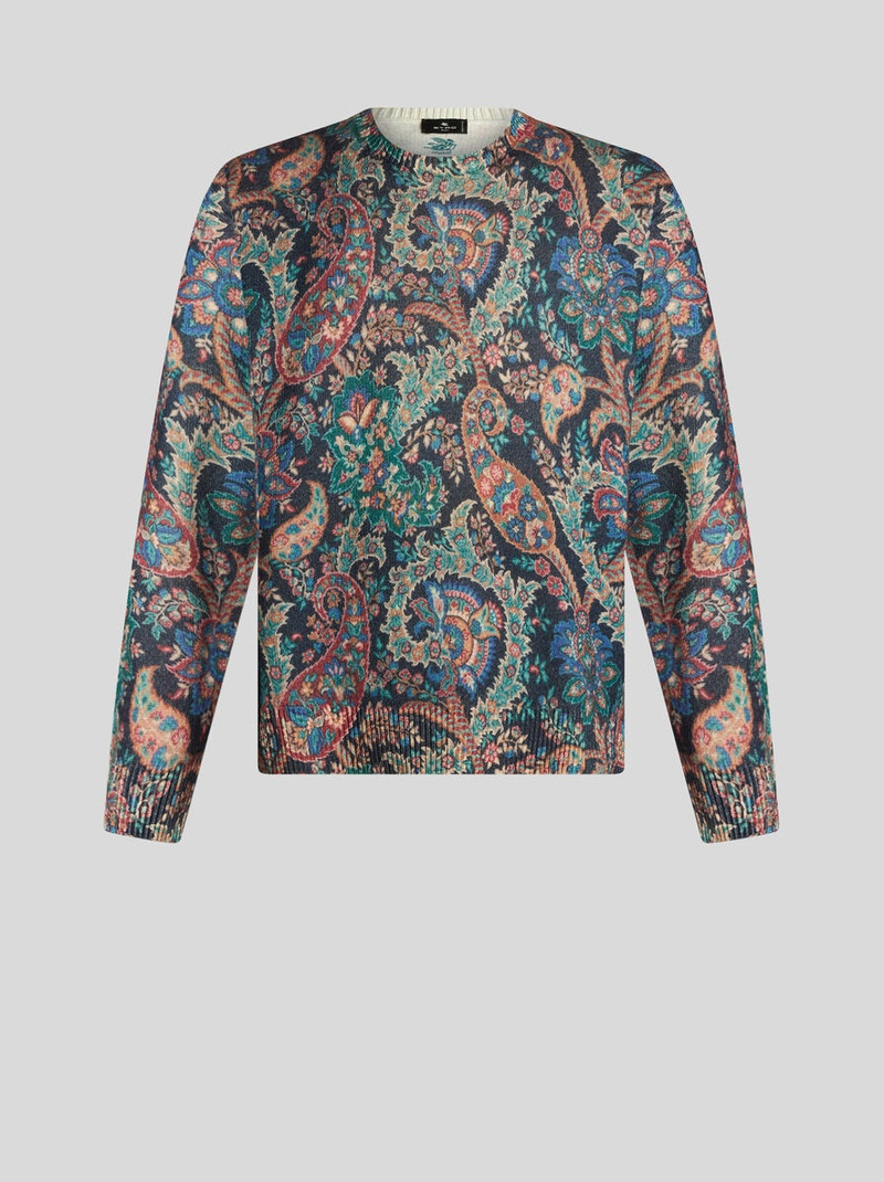 SWEATER WITH FLORAL PAISLEY PRINT 1