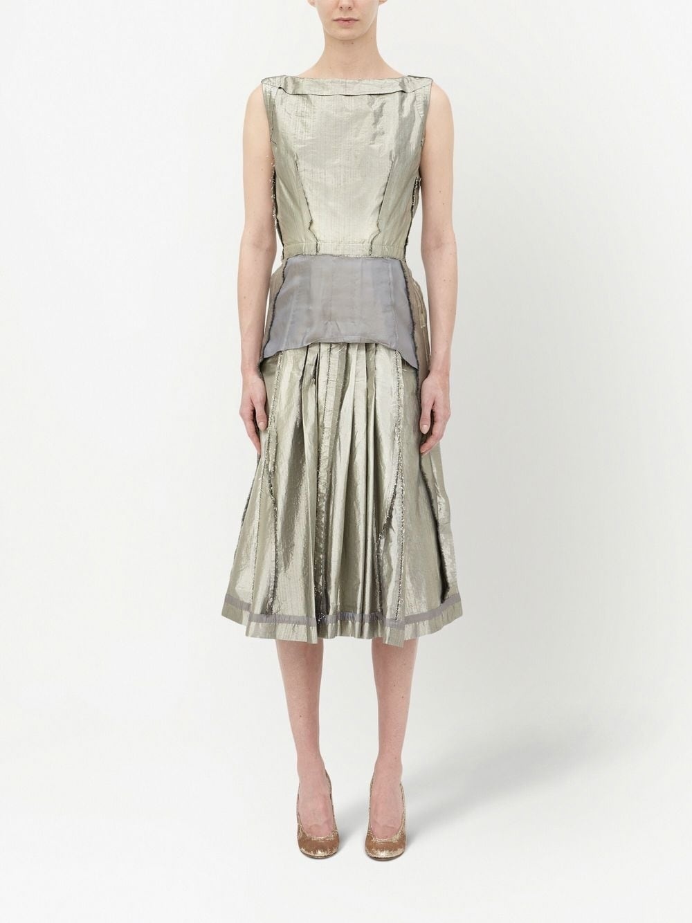 patchwork midi dress - 2