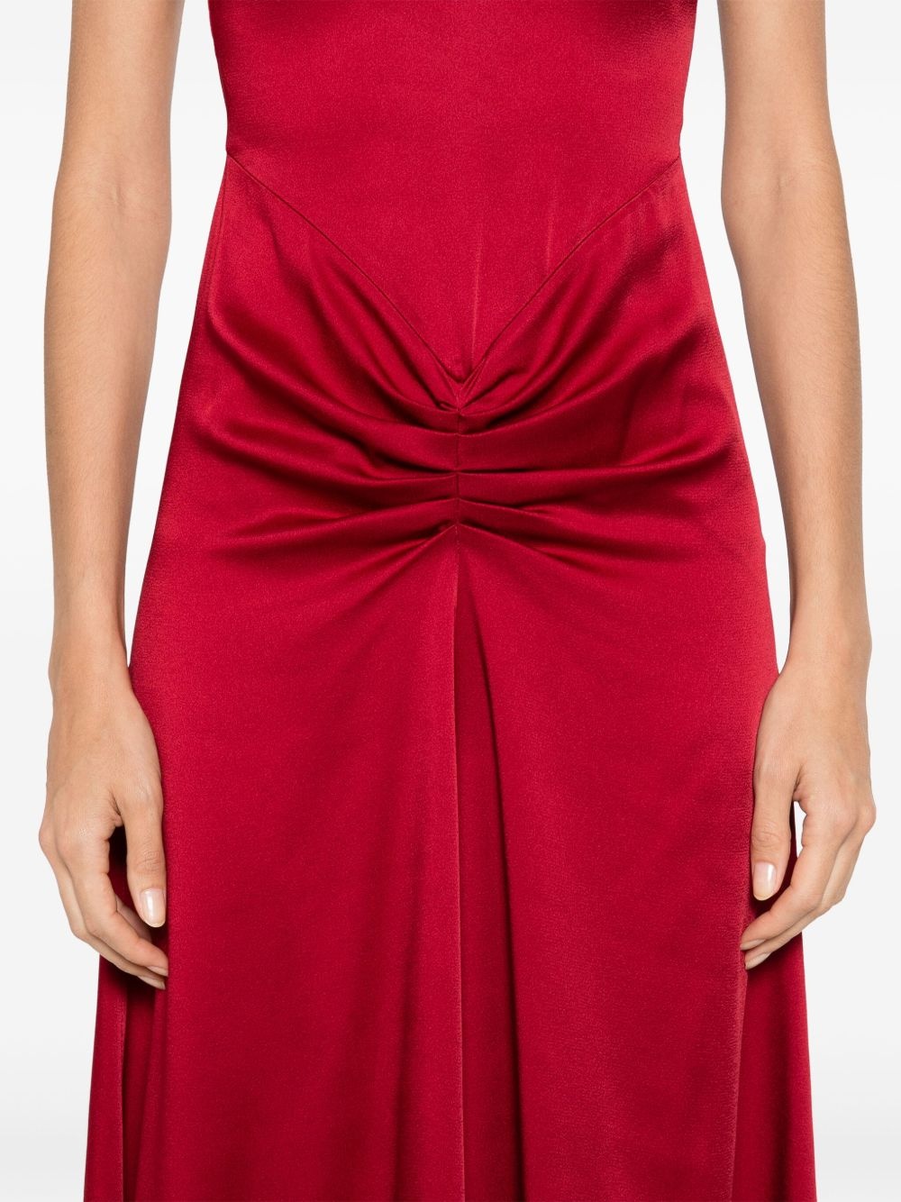 draped satin midi dress - 5