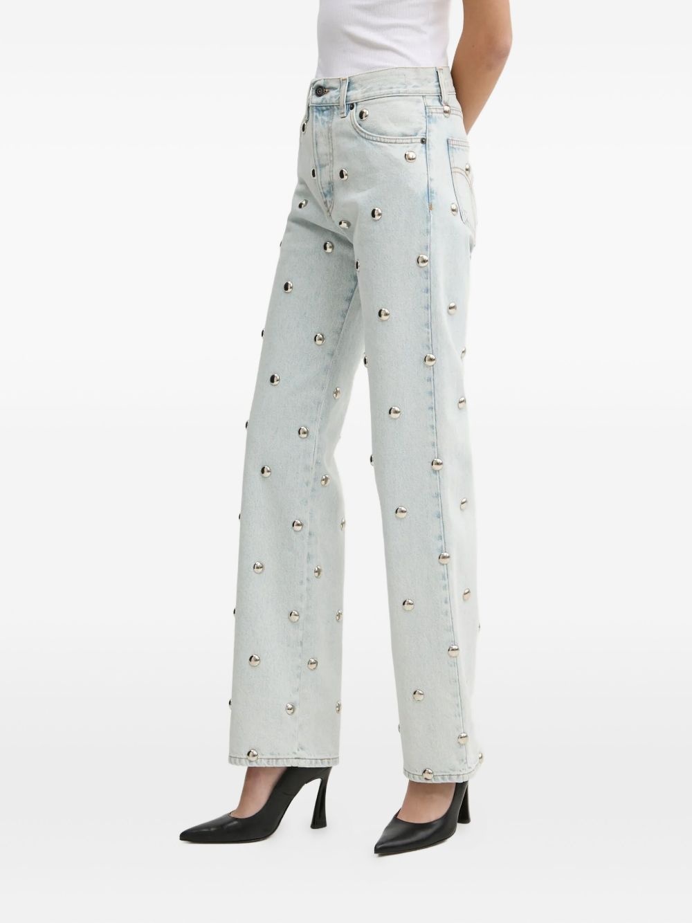 stud-embellished jeans - 3