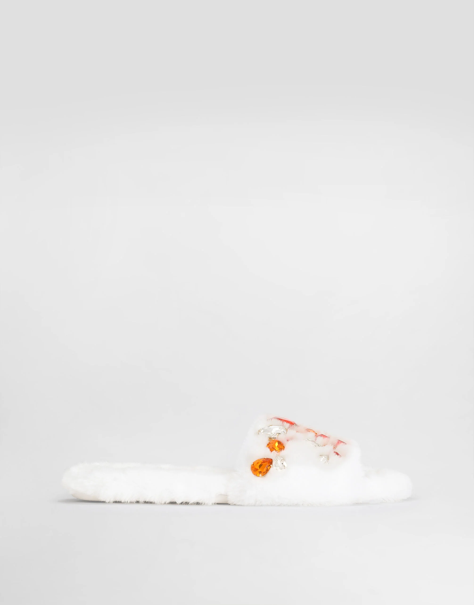 Flat faux-fur slippers - 1