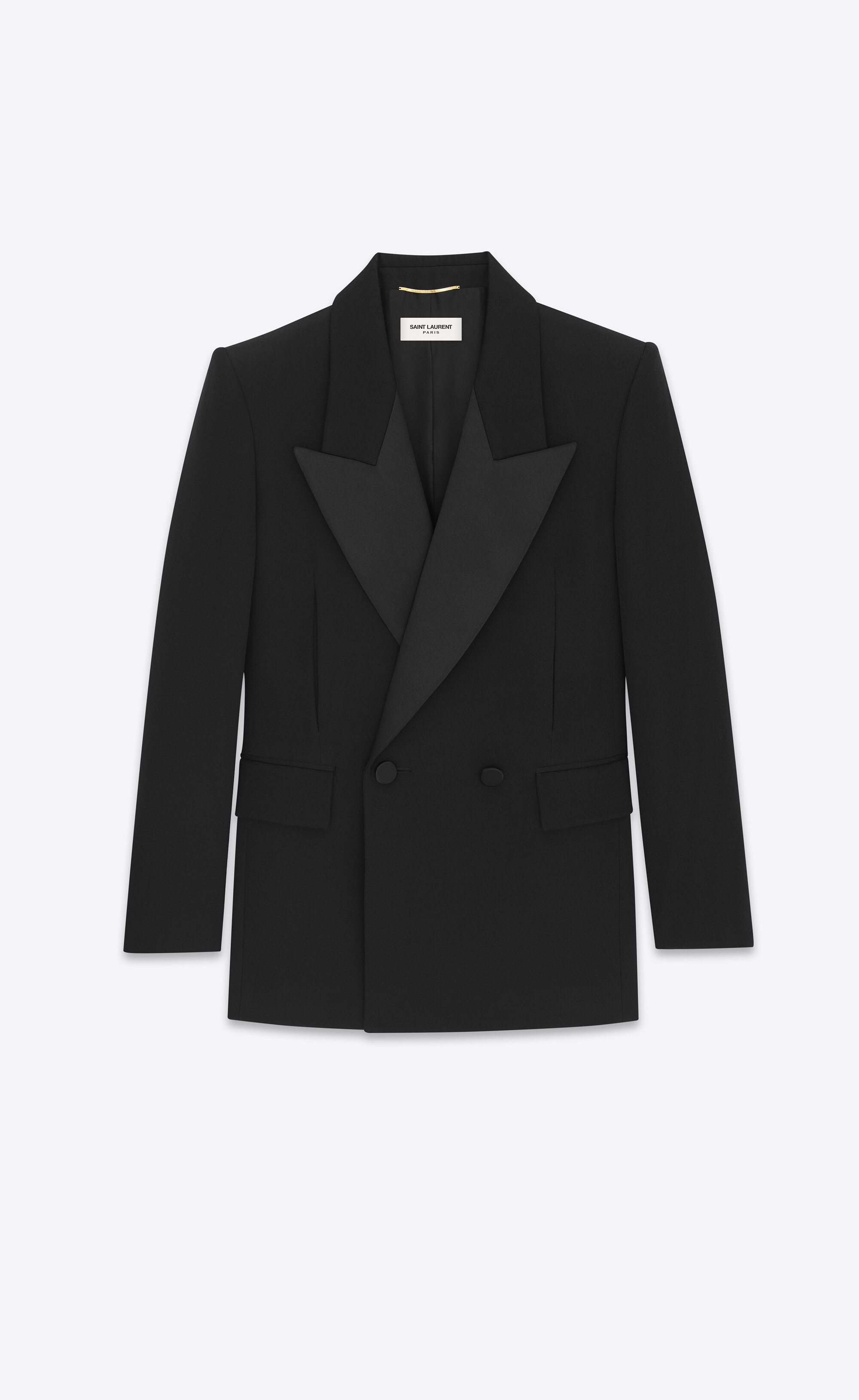 double-breasted tuxedo jacket in grain de poudre - 1