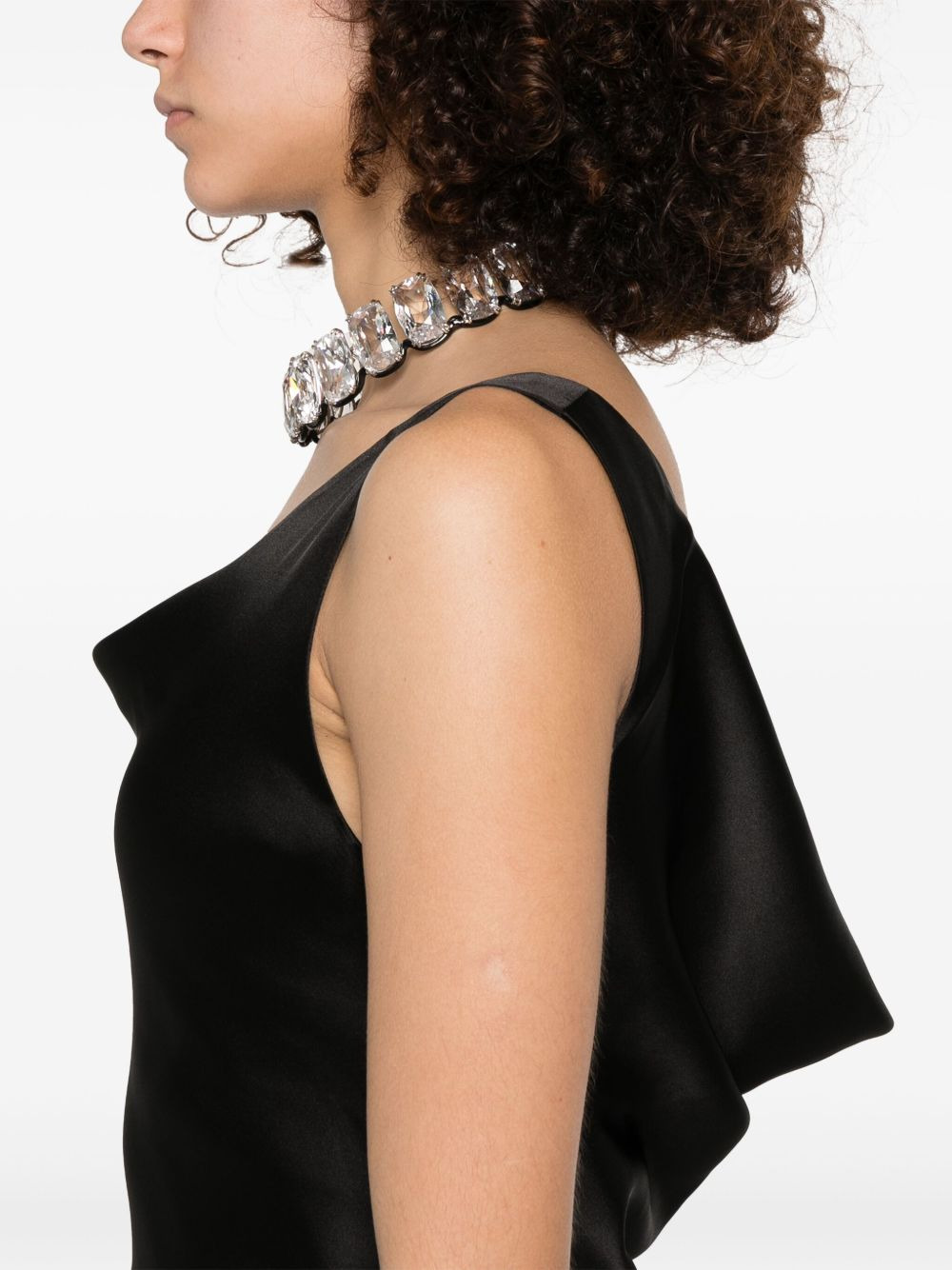 drape-neck midi dress - 5